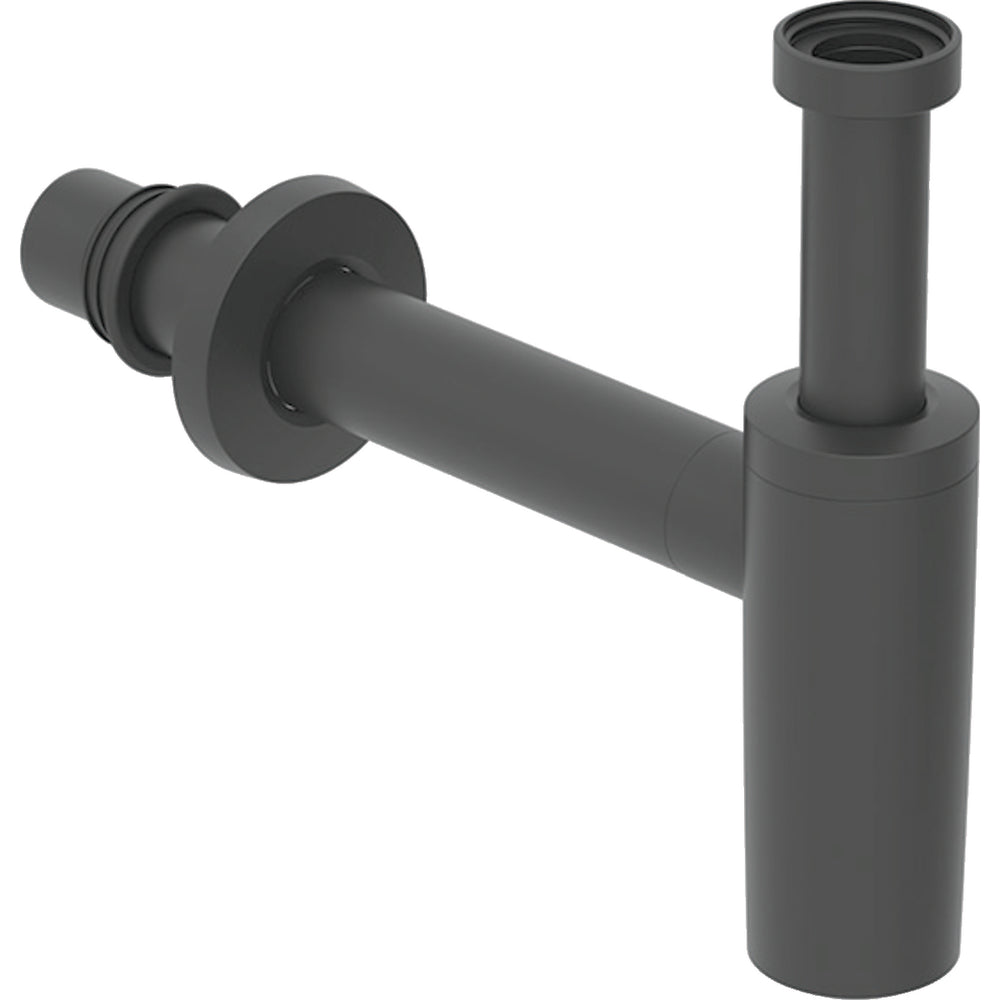 Lavabo için Geberit sifon, yatay çıkış, conta, duvar rozeti: d=32mm, G=1 1/4″, mat siyah
