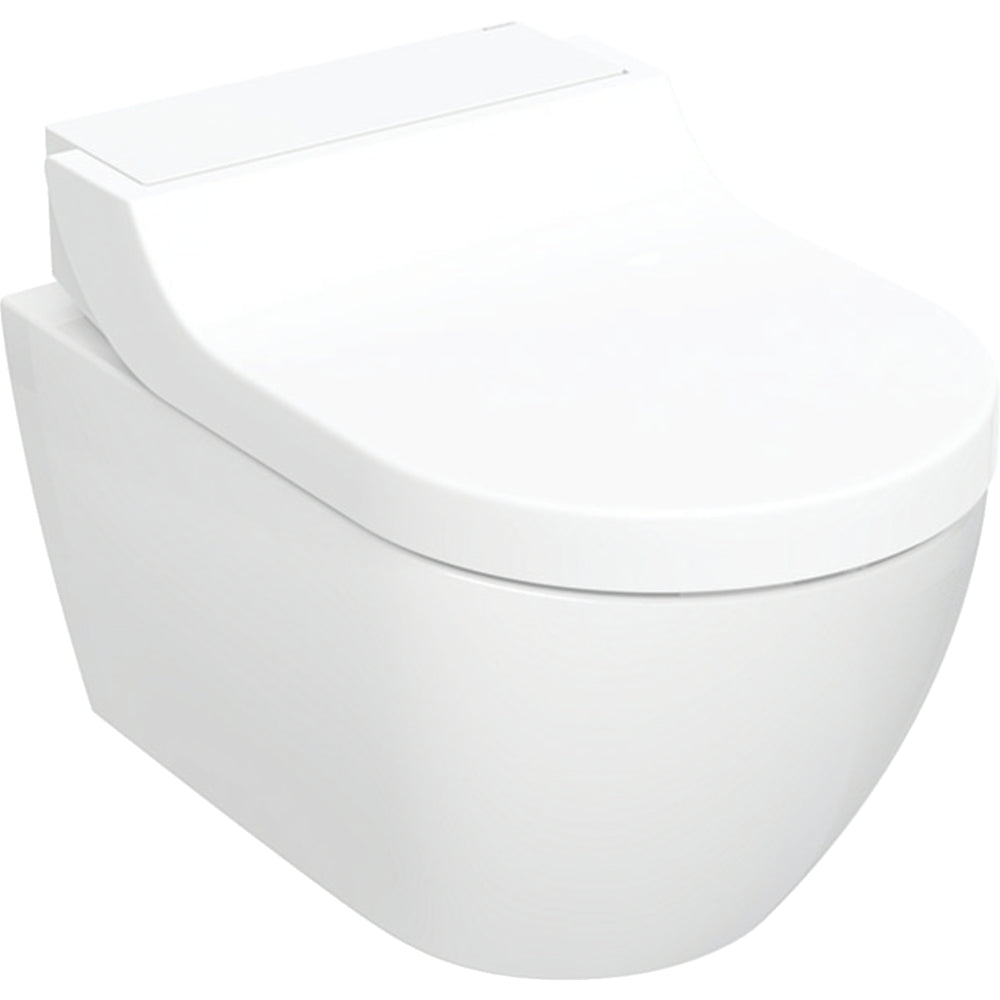 Geberit AquaClean Tuma Comfort asma komple klozet sistemi: Klozet seramiği: beyaz / KeraTect, Tasarım kapak: beyaz / Parlak