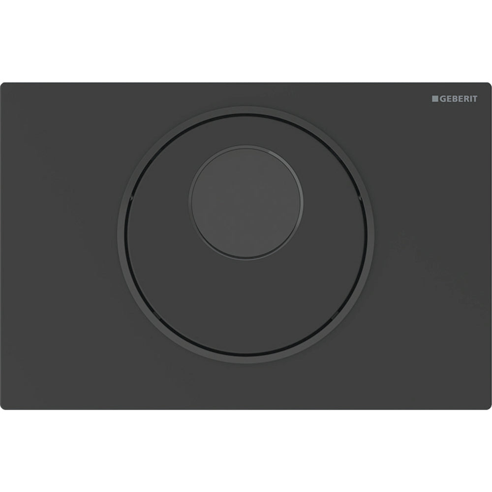 Geberit elektronik klozet deşarj kontrolü, elektrikli, Sigma 8 cm gömme rezervuar için, Sigma10 kumanda kapaklı, round, otomatik/temassız/manuel: Kumanda kapağı, Tuş: mat siyah / Temizliği kolay kaplamalı, Tasarım halkası: siyah / Parlak