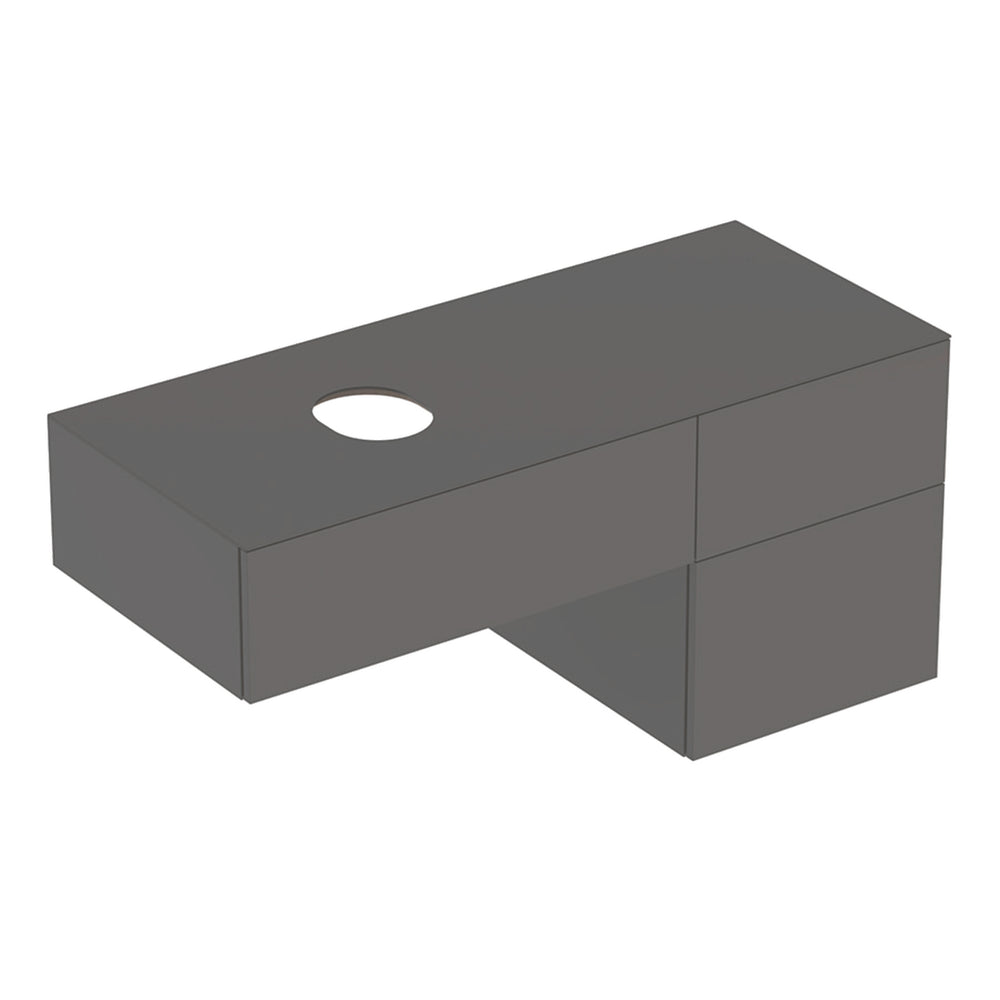 Geberit VariForm çanak lavabo dolabı, üç çekmeceli, etajerli ve sifonlu: 120x55x51cm, Antrasit