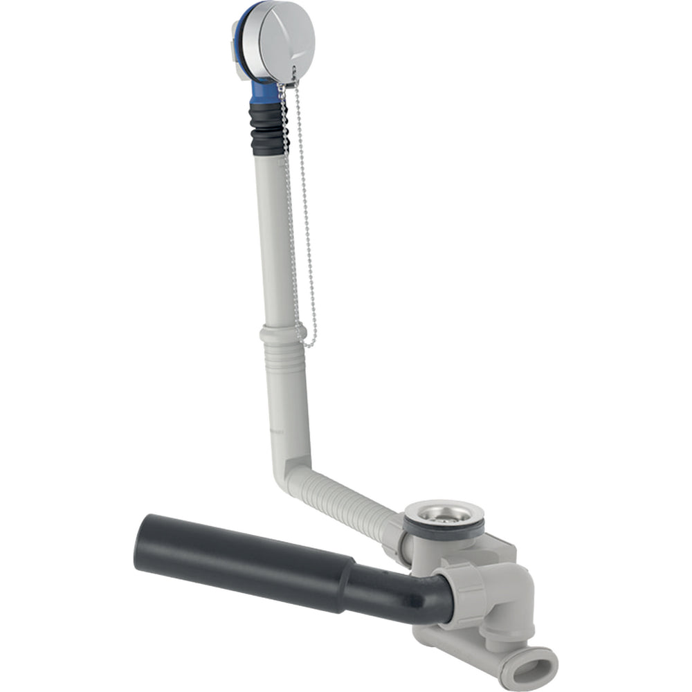 Geberit valf tapalı küvet trompleni, d52, hazır montaj setiyle: Kapak: krom / Parlak, d=40/50mm