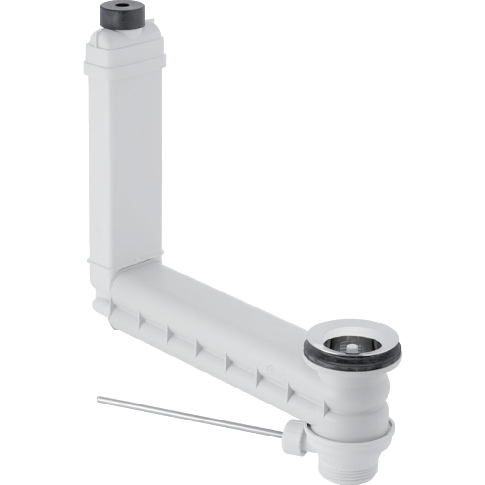 Geberit Clou kol kumandalı lavabo gideri: d=32mm, alp beyazı / Cilalanmış paslanmaz çelik