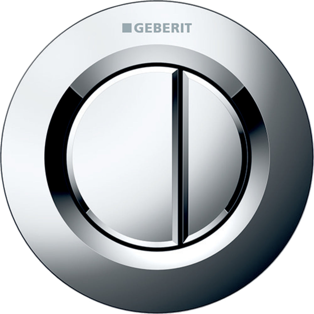 Geberit tip 01 uzaktan kumanda, yuvarlak, pnömatik, 2 kademeli deşarj, Sigma 8 cm gömme rezervuar için, gömme basma butonu: krom / Parlak