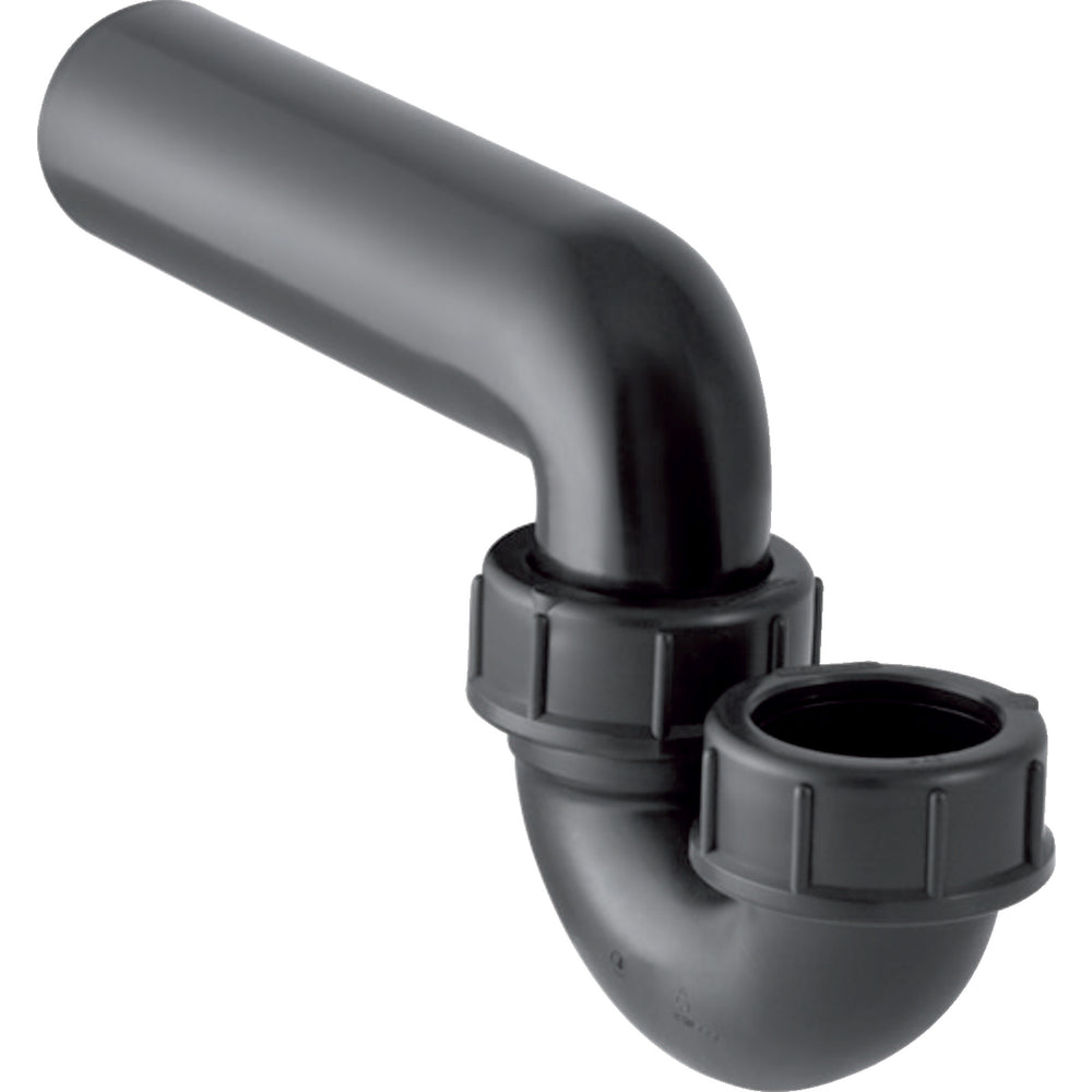 Lavabo için Geberit P tipi sifon, sıkıştırma bağlantılı, dikey giriş ve yatay çıkış: d=50mm, d1=50mm, siyah