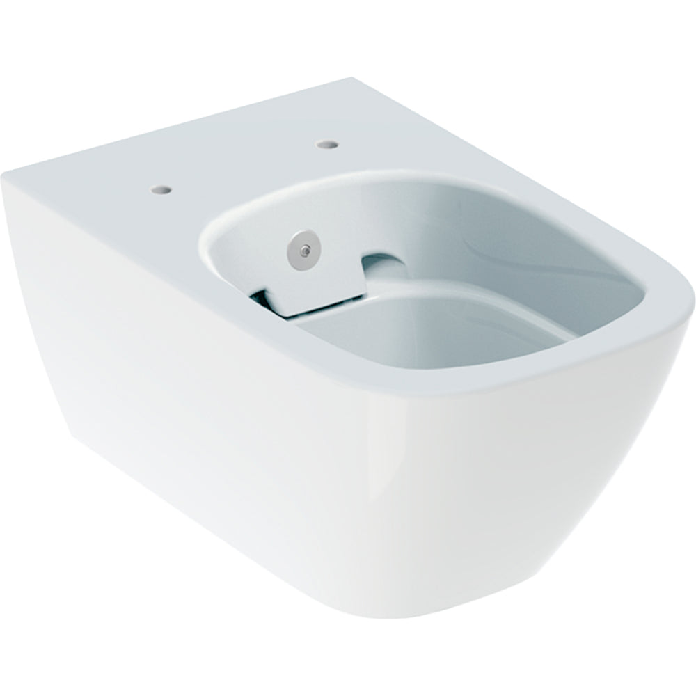 Geberit Smyle taharet fonksiyonlu asma klozet, kare, alçak tip, kapalı form, Rimfree