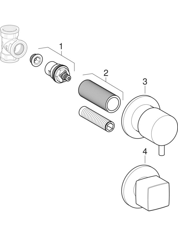 Concealed stop valves for WC with bidet function patlamış parça şeması