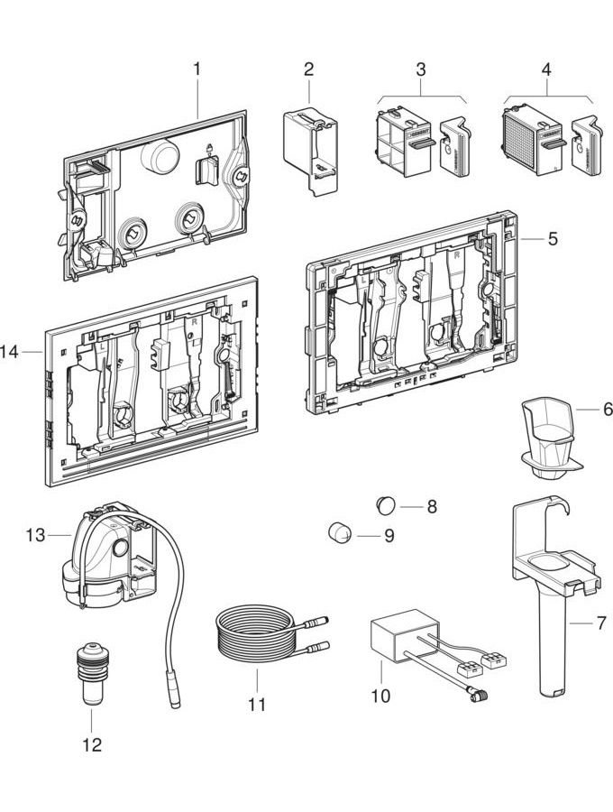 Geberit DuoFresh modules and inserts for DuoFresh stick, for Sigma concealed cistern 12 cm patlamış parça şeması