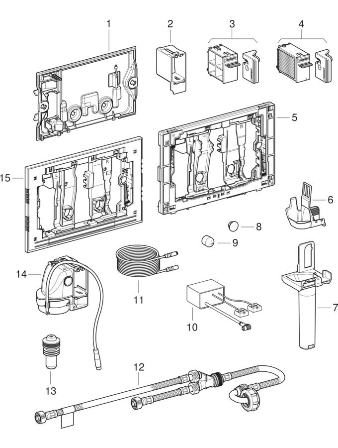 Geberit DuoFresh modules and inserts for Geberit DuoFresh sticks, for Sigma concealed cisterns 8 cm patlamış parça şeması