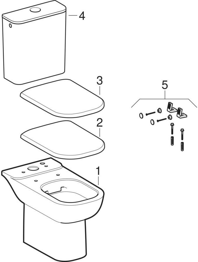 Floor-standing WCs, Rimfree (Geberit Smyle, Jam) patlamış parça şeması