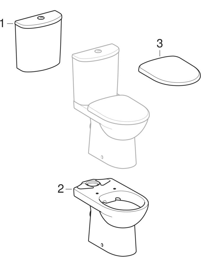Sets of floor-standing WC (Geberit Selnova) patlamış parça şeması