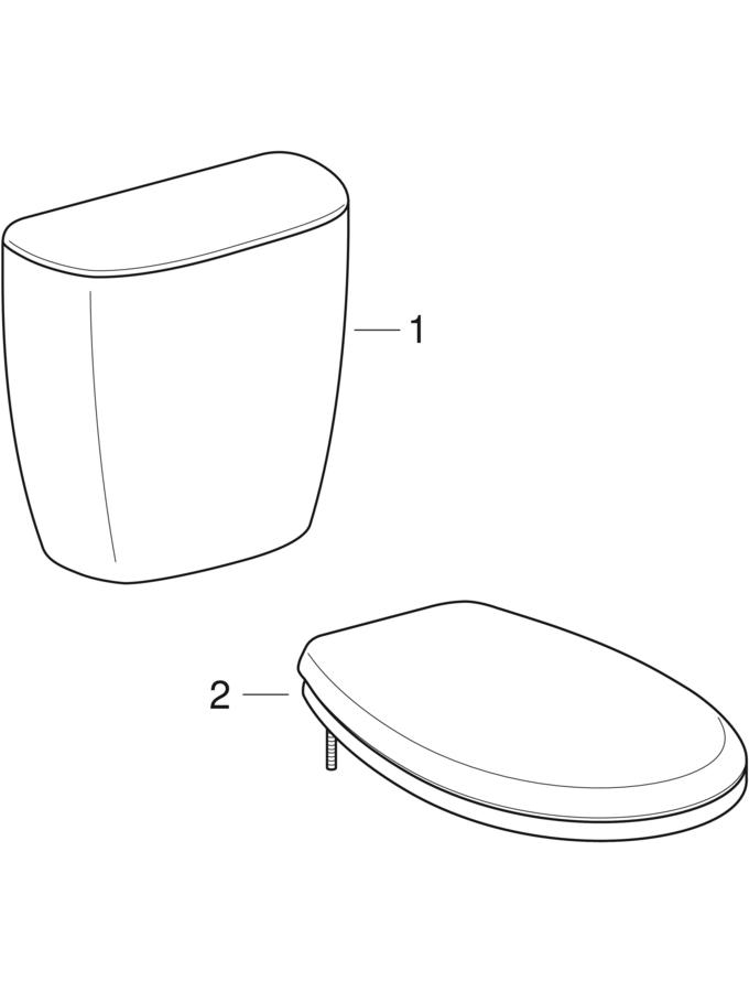 Sets of WC with close-coupled exposed cistern (Allia Publica) patlamış parça şeması