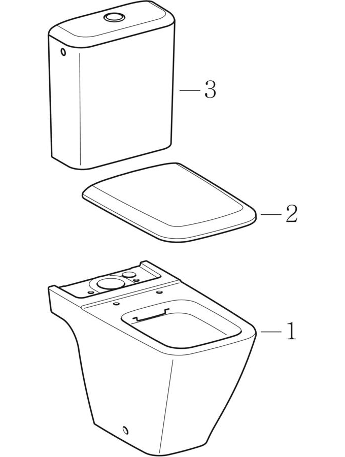Sets of WC with close-coupled exposed cistern (Geberit Arum) patlamış parça şeması