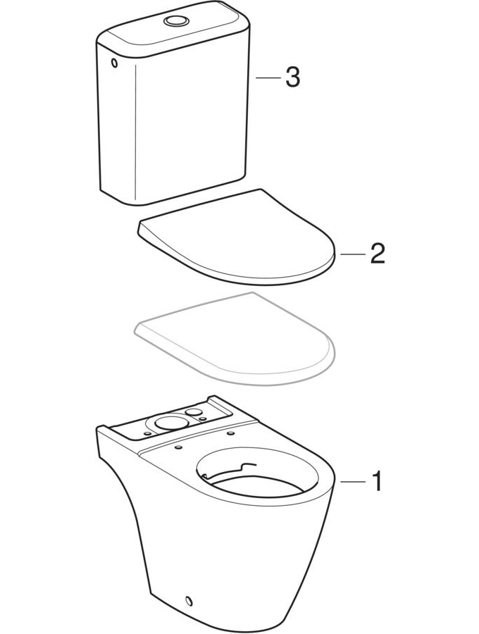 Sets of WC with close-coupled exposed cistern (Geberit Lovely, iCon) patlamış parça şeması