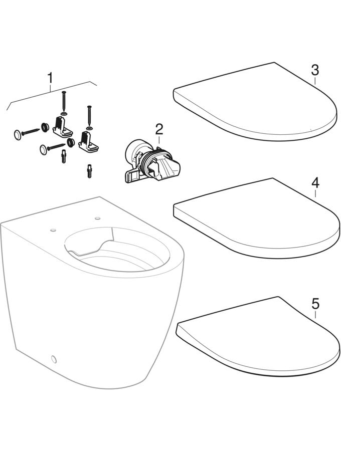 Floor-standing WCs, Rimfree (Geberit iCon) patlamış parça şeması