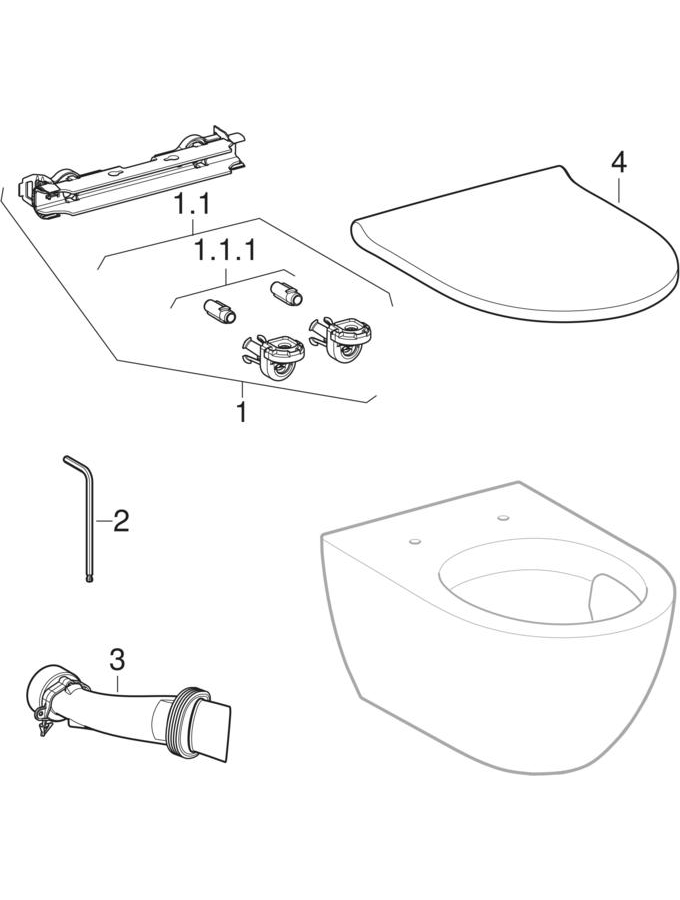 Wall-hung WCs, TurboFlush (Geberit Acanto) patlamış parça şeması