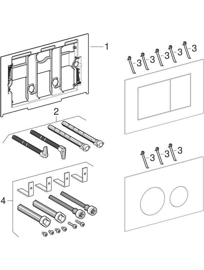 Sigma40 actuator plates, for dual flush, round and square patlamış parça şeması