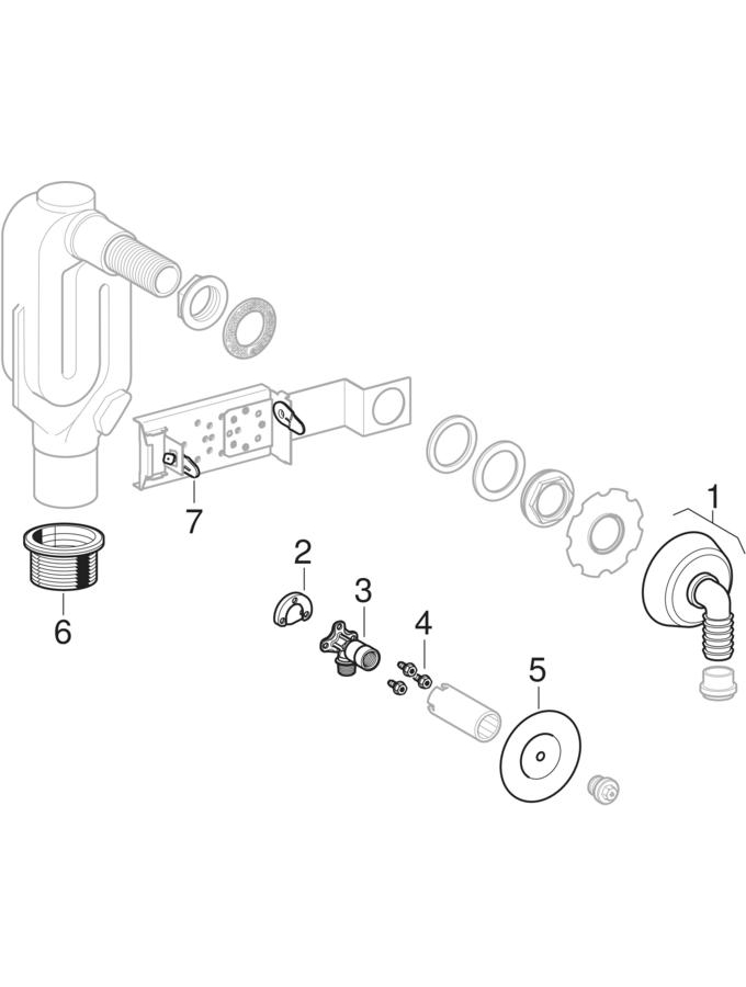 Geberit GIS crossbars for washing machine and dishwasher patlamış parça şeması