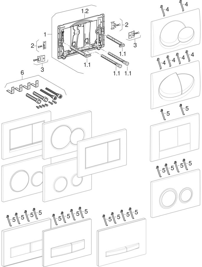 Actuator plates Sigma, Samba, Bolero, Twist, for dual flush patlamış parça şeması
