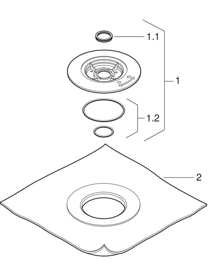 Geberit Pluvia fastening discs with contact foil patlamış parça şeması