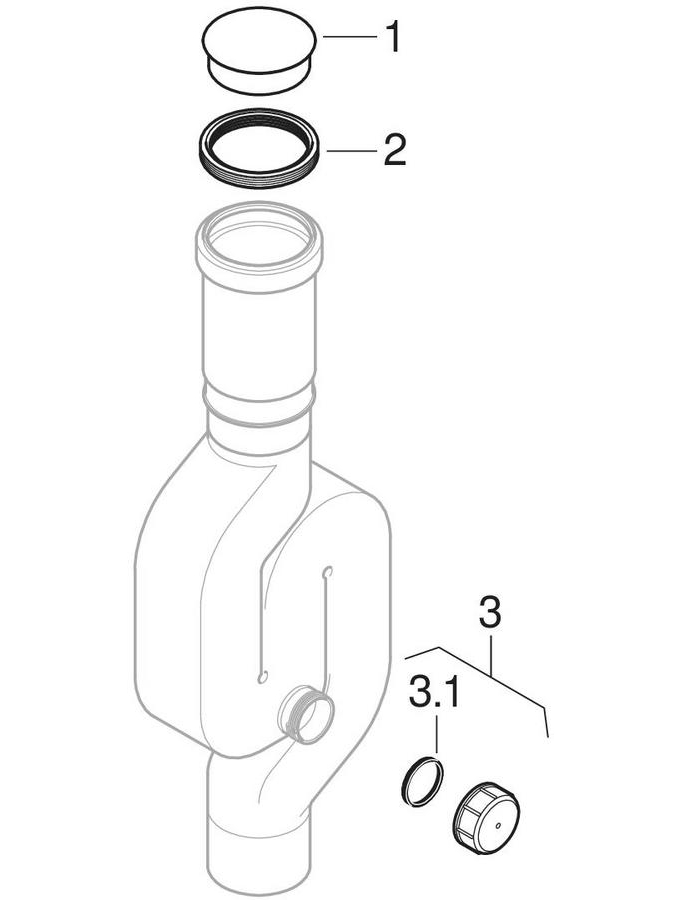 Geberit HDPE suction traps with service opening patlamış parça şeması