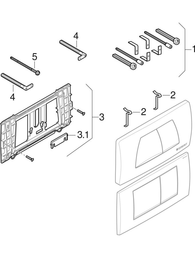 Actuator plates Twinline, for dual flush patlamış parça şeması