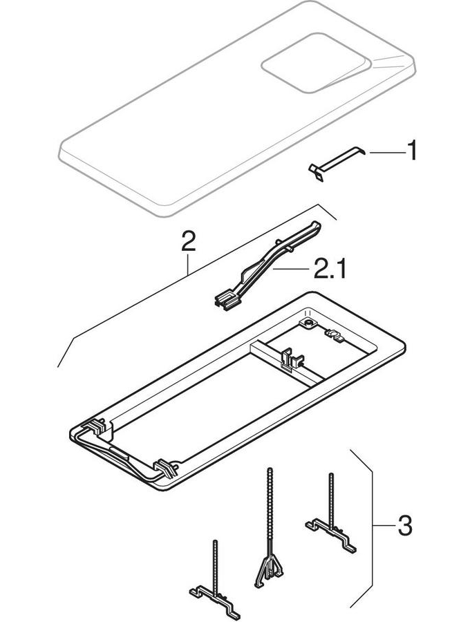 Actuator plates Topline, for stop-and-go flush patlamış parça şeması