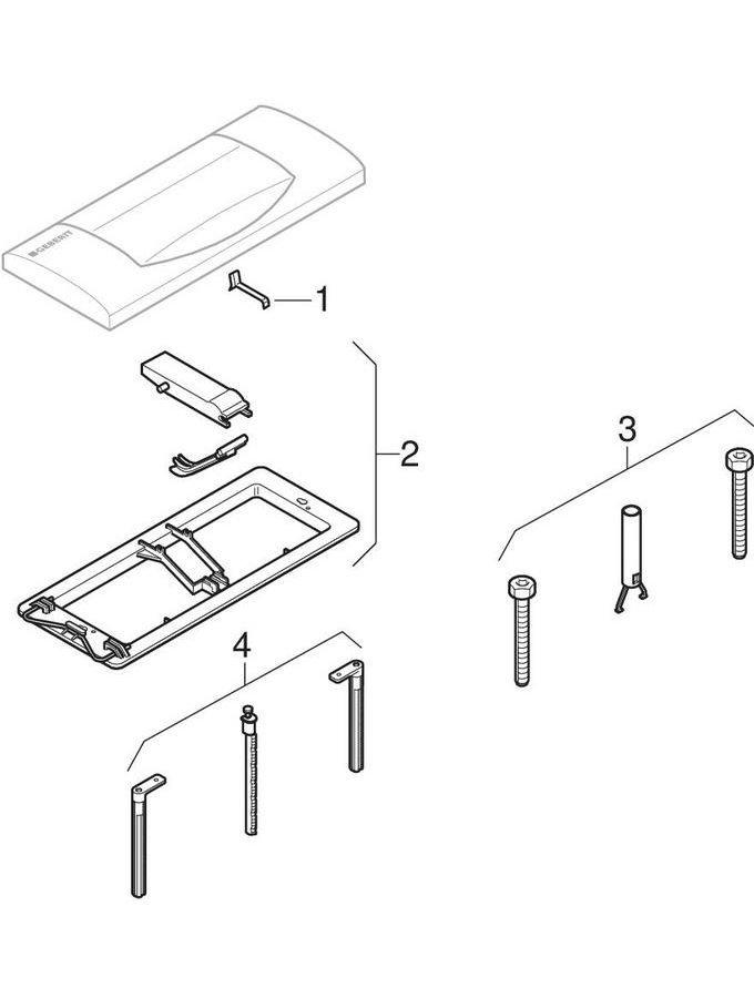 Actuator plates 300T, for stop-and-go flush patlamış parça şeması