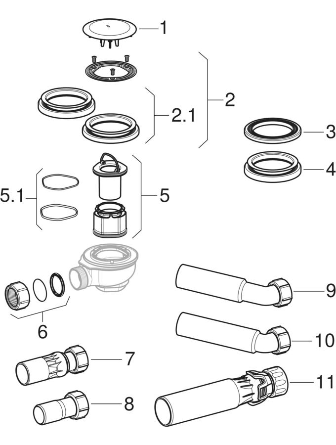 Shower drains d90 patlamış parça şeması