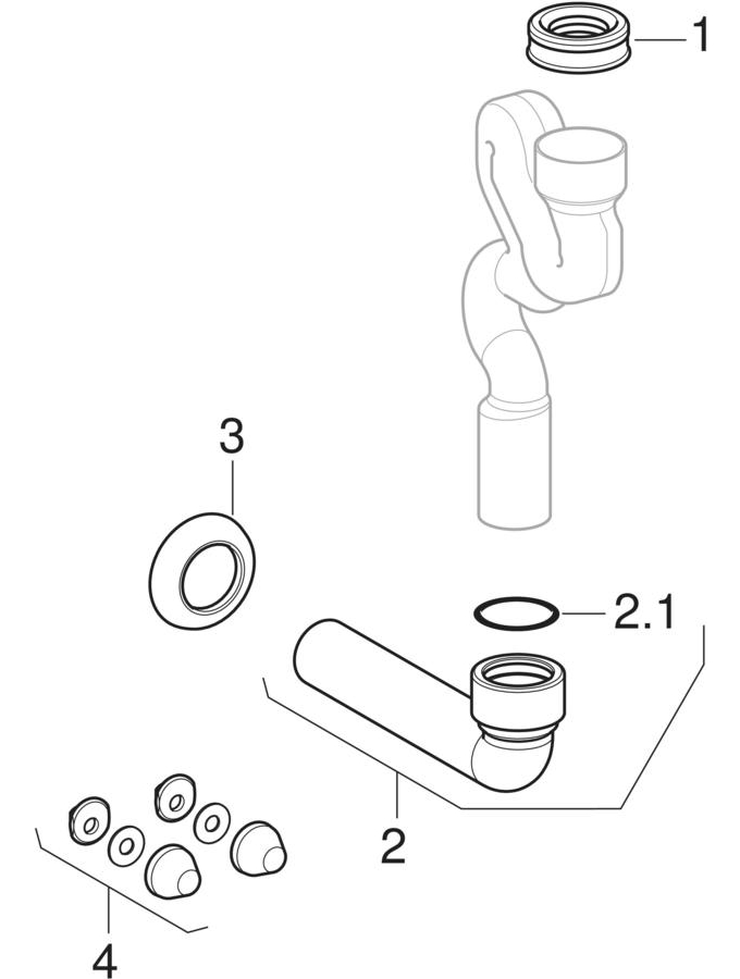 Suction traps for urinal, vertical outlet patlamış parça şeması