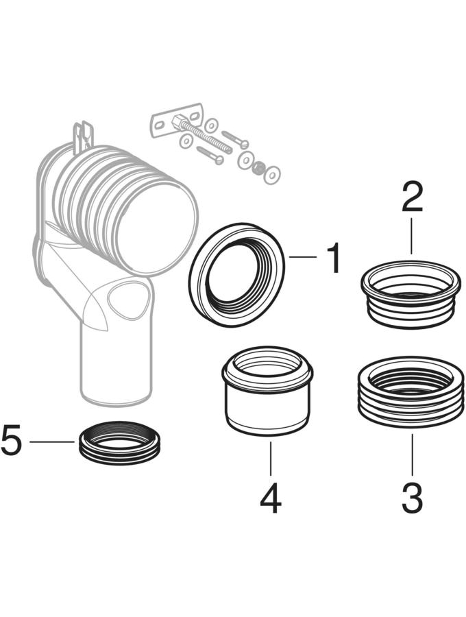 Geberit Monolith connection sets for floor-standing WC, with P-bend patlamış parça şeması