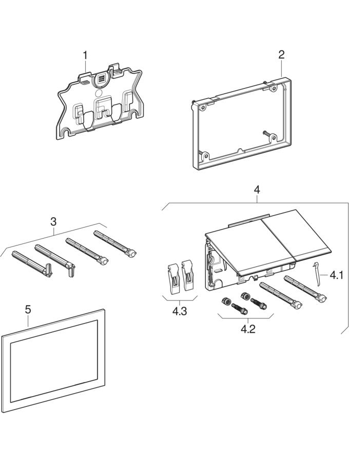Actuator plates Sigma60 for dual flush patlamış parça şeması