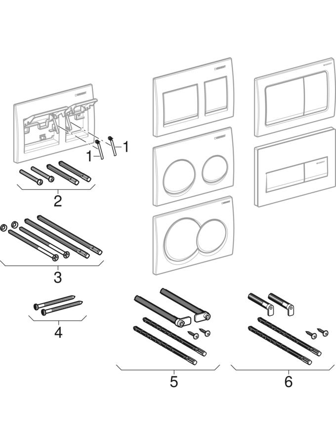Actuator plates Alpha, for dual flush patlamış parça şeması