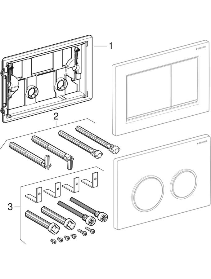 Actuator plates Omega, for dual flush patlamış parça şeması