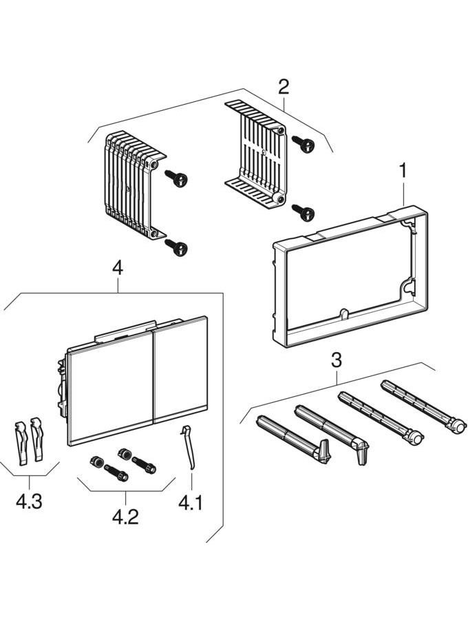 Actuator plates Omega60 for dual flush patlamış parça şeması