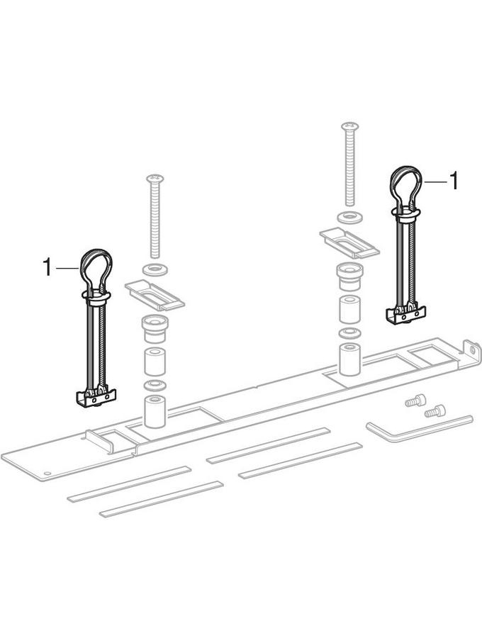 Adapter plates for Geberit AquaClean 5000plus/5000 and Geberit Balena 6000 patlamış parça şeması