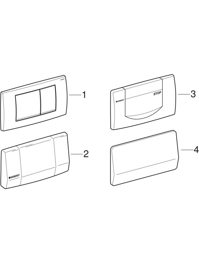 Overview actuator plates and cover plates for Twinline concealed cisterns patlamış parça şeması