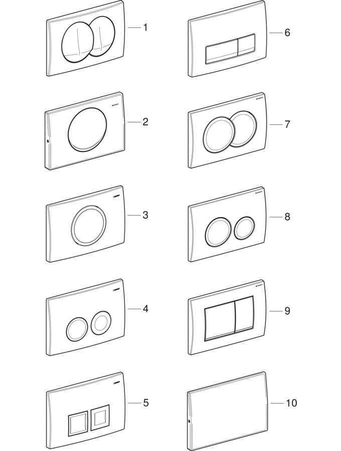 Overview actuator plates and cover plates for Delta concealed cisterns patlamış parça şeması