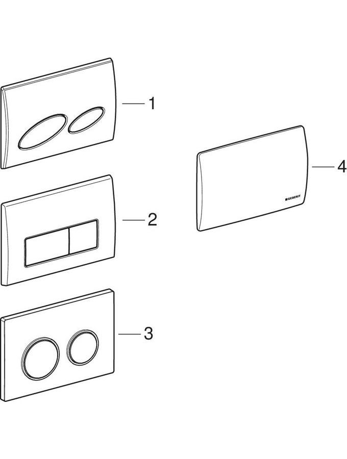 Overview actuator plates and cover plates for Kappa concealed cisterns patlamış parça şeması