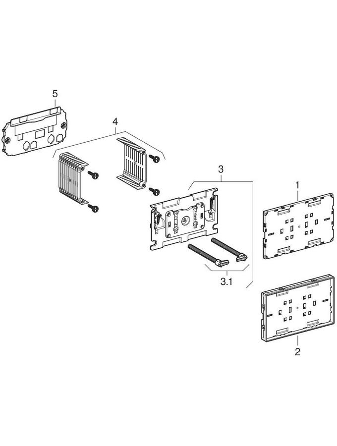 Cover plates Omega, surface-even patlamış parça şeması