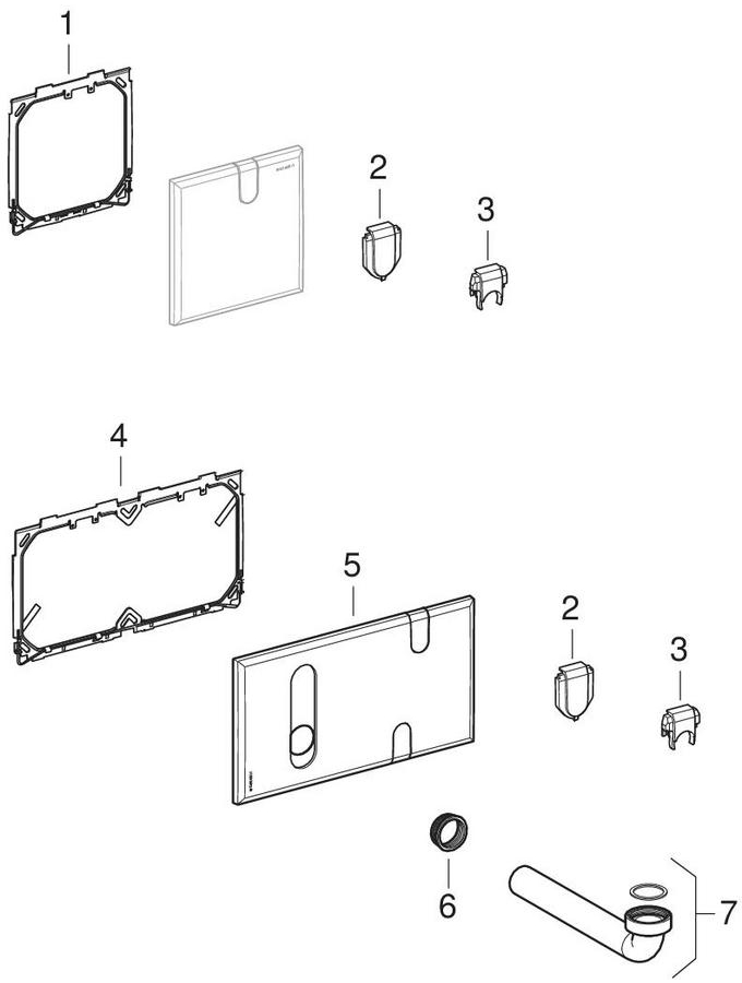 Cover plates for Piave and Brenta washbasin taps with concealed function box patlamış parça şeması